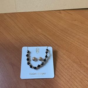 Violet Harper Morgan Gold Beaded Bracelet and Earring Set